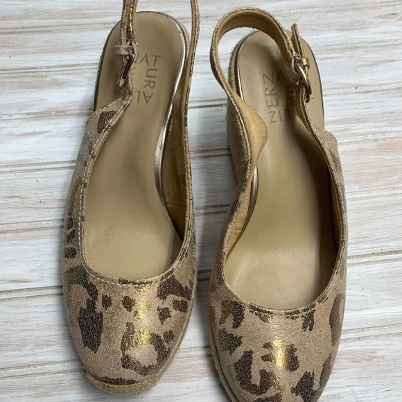 Naturalizer “Pearl” Leopard Print Slingback Espadrille Wedges Sz 8 - Picture 2 of 9